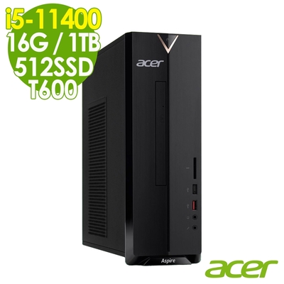ACER AXC-1660 薄型繪圖電腦 i5-11400/16G/512SSD+1TB/T600 4G/W10/Aspire