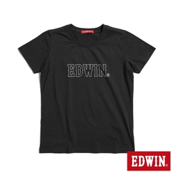 EDWIN 人氣復刻款 3M反光LOGO短袖T恤-女-黑色