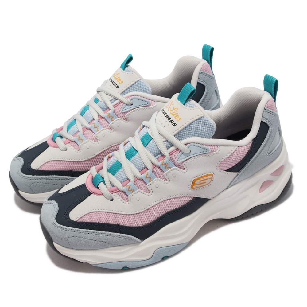 Skechers 休閒鞋 D Lites 4 First Step 女鞋 厚底 老爹鞋 固特異橡膠大底 穿搭 藍 彩 149501-LBMT