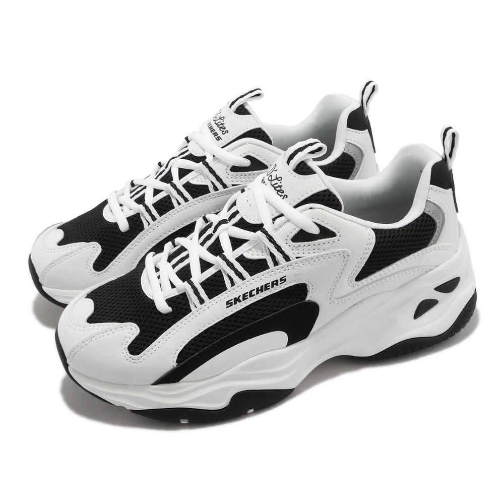 Skechers 休閒鞋 D Lites 4.0-Best Night 女鞋 黑 白 固特異橡膠大底 記憶鞋墊 復古 149562WBK