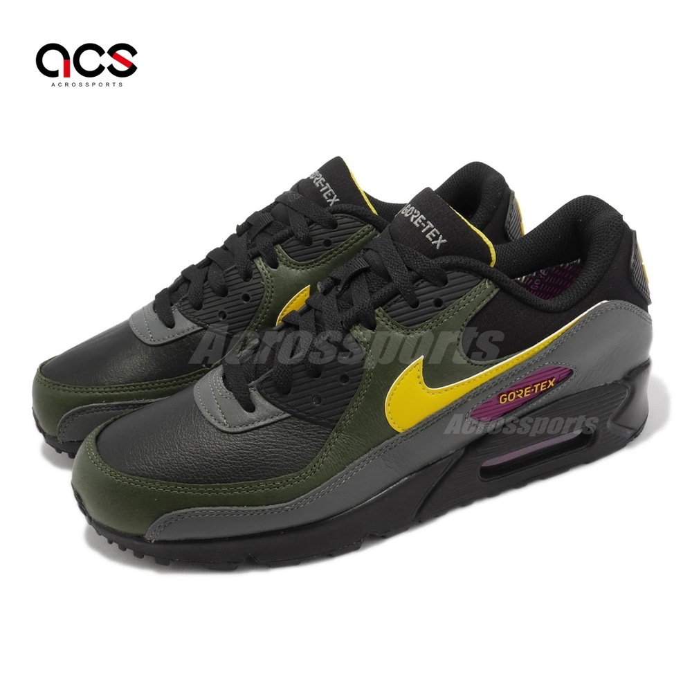 Nike 休閒鞋Air Max 90 GTX 男鞋黑灰黃GTX 防水氣墊經典DJ9779-001