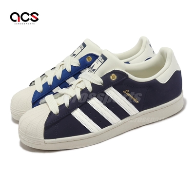 adidas 休閒鞋 Superstar W 女鞋 藍 白 皮革 貝殼頭 三葉草 復古 愛迪達 IF7673