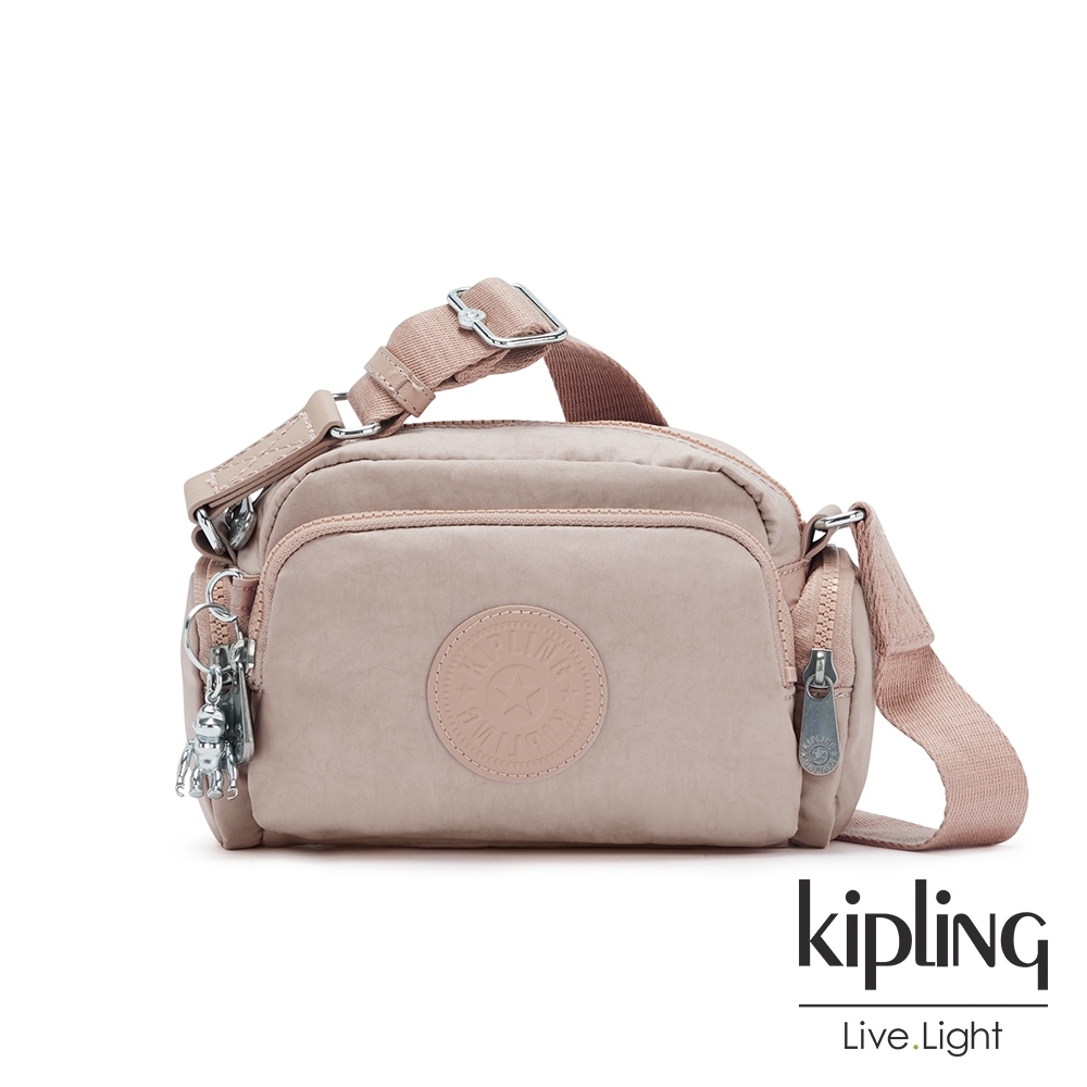 Kipling 玫瑰拿鐵色好收納隨身斜背包-JENERA MINI