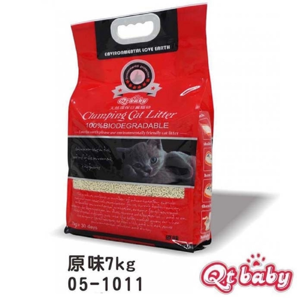 【2入組】Qt baby天然環保豆腐貓砂 原味/綠茶 7kg