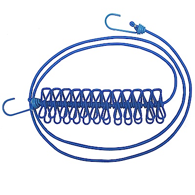 月陽家用旅行露營用170cm彈性繩曬衣繩帶12夾(17012)