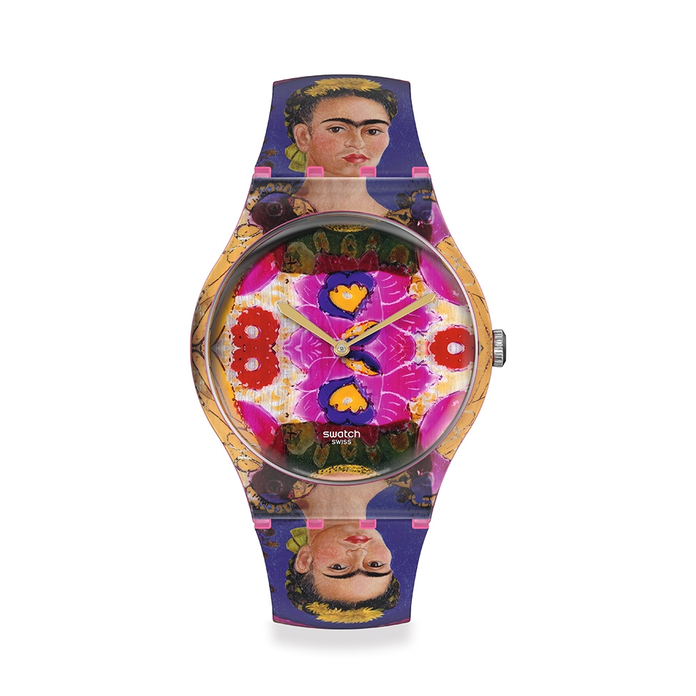 Swatch 龐畢度藝術中心聯名 框架(自畫像) 卡羅 Frida Kahlo New Gent 原創系列 手錶41mm