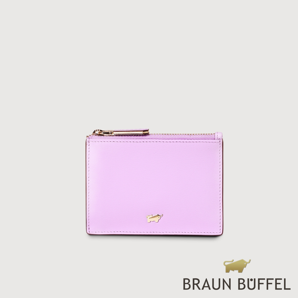 【BRAUN BUFFEL 德國小金牛】台灣總代理 城市 拉鍊零錢包-薰衣草紫/BF817-163-DL