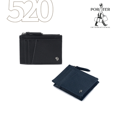 [甜蜜告白禮] PORTER INTERNATIONAL - 簡約時尚LOGIC真皮零錢包(兩色可選) - 原價$3250