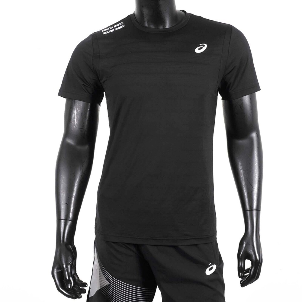 Asics [2033B517-001] 男 短袖 上衣 T恤 涼感 吸濕快乾 運動 健身 訓練 休閒 亞瑟士 黑