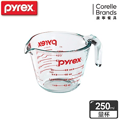 【美國康寧】pyrex 耐熱玻璃單耳量杯250ml