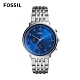 FOSSIL Chase Timer 追時者憂藍男錶 銀色不鏽鋼鏈帶 42MM FS5542 product thumbnail 1