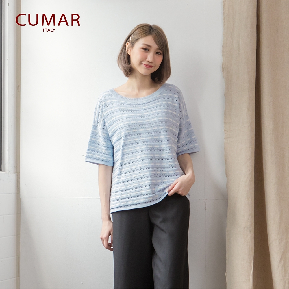 【CUMAR】舒適透氣條紋-針織衫(三色)