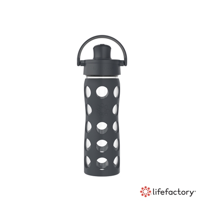 lifefactory 掀蓋玻璃水瓶475ml-黑 (AFCN-475-BK)