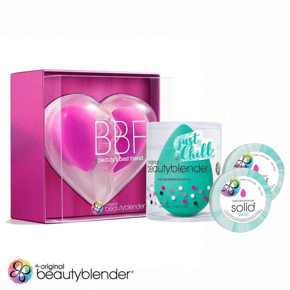 beautyblender 原創粉心心相印限定組+活氧綠x1+迷你綠清潔皂0.55ozx2