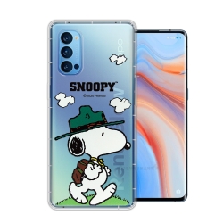 史努比/SNOOPY 正版授權 OPPO Reno4 Pro 5G 漸層彩繪空壓手機殼(郊遊)