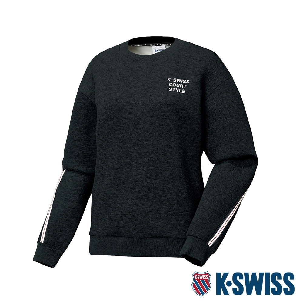 K-SWISS HS Sweatshirt韓版長袖上衣-女-黑