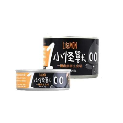 LitoMON怪獸部落-1種肉無膠主食罐-貓用純雞肉餐 82g (A000) x 48入組