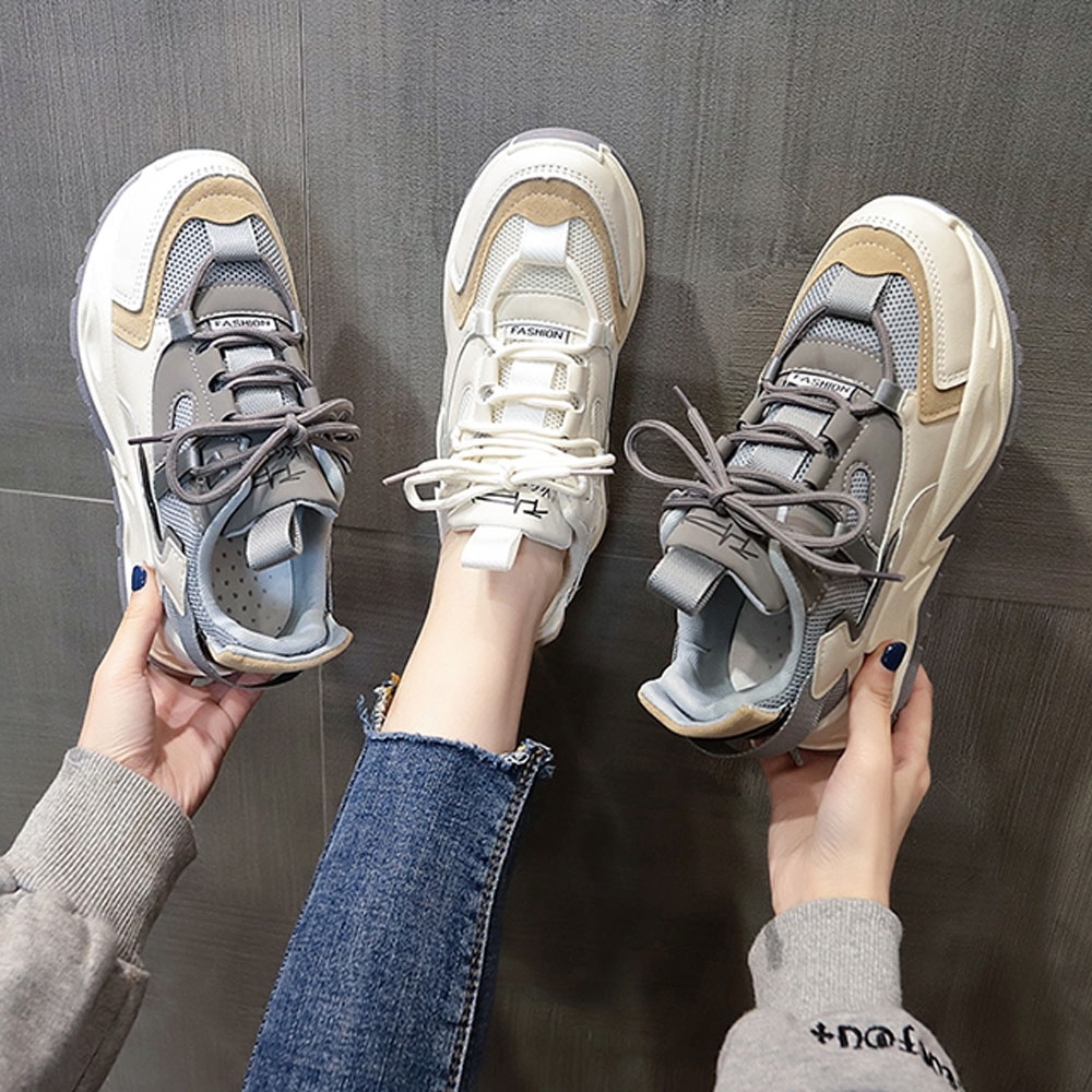 韓國KW美鞋館-清新浪漫簡約老爹鞋(輕量 運動鞋 休閒鞋)(共2色)