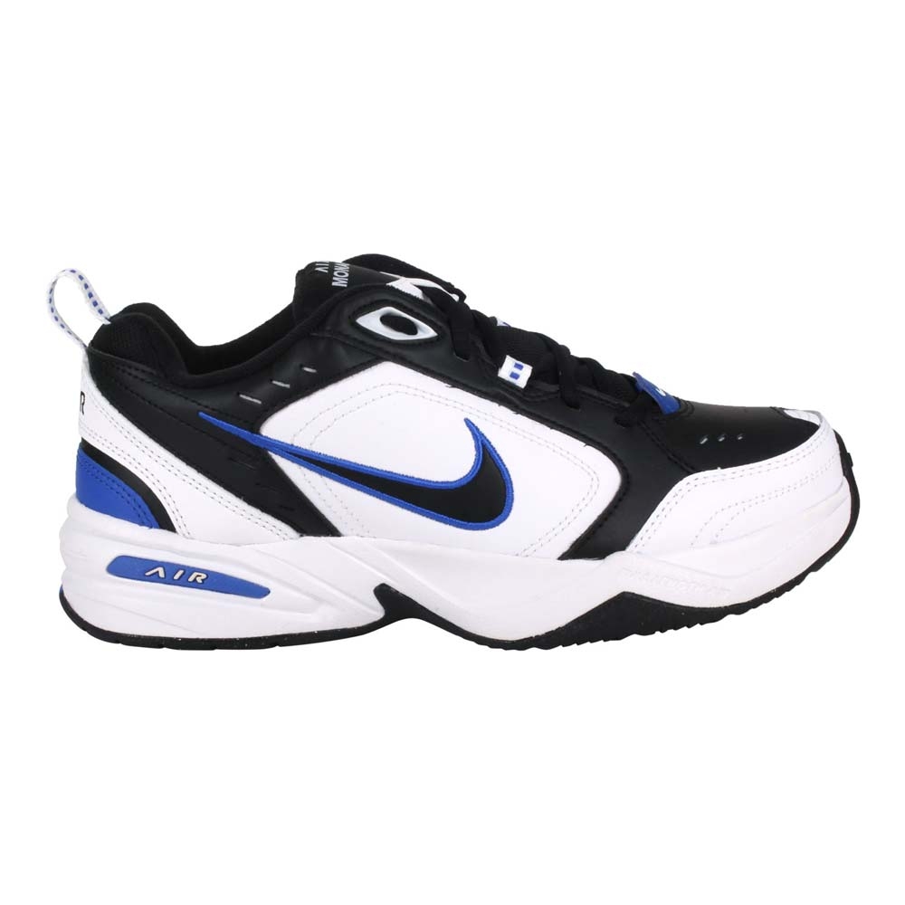 NIKE AIR MONARCH IV 男復古休閒運動鞋-經典 皮革 老爹鞋 415445-002 白黑藍