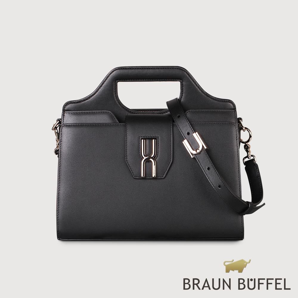 【BRAUN BUFFEL 德國小金牛】台灣總代理  賽德琳 手拿包-黑色/BF828-47-BK