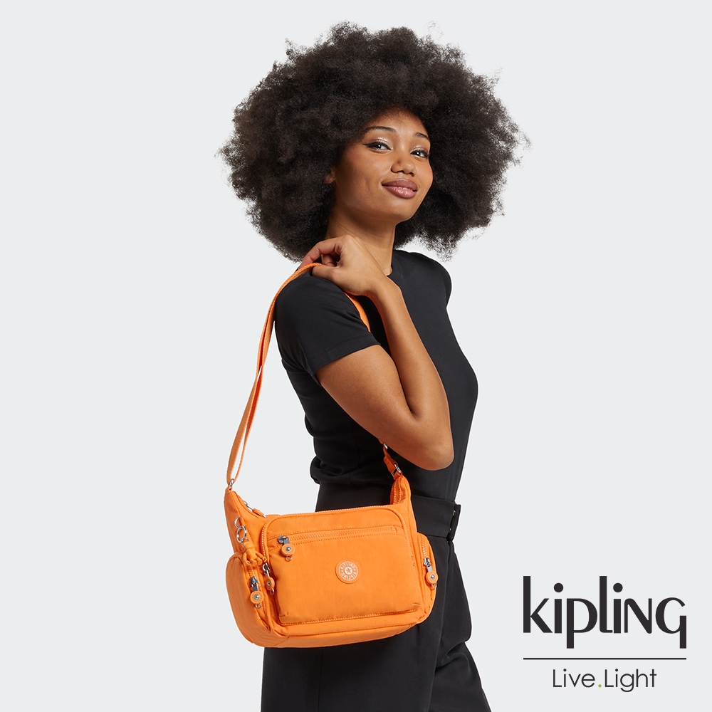 Kipling 橘子汽水泡泡色多袋實用側背包-GABBIE S