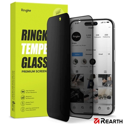 Rearth Apple iPhone 15 Plus 防窺強化玻璃螢幕保護貼