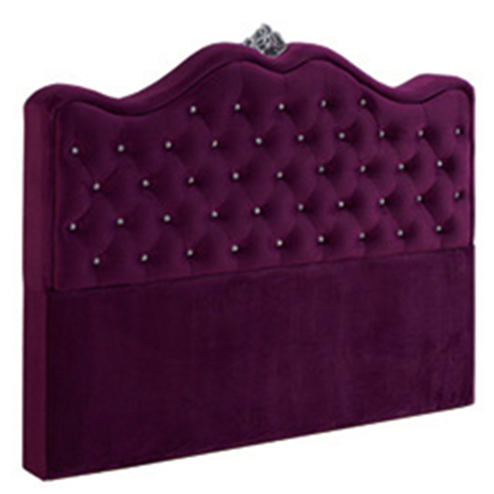 【AT HOME】北歐奢華5尺紫色絨布雙人床頭片(不含床底)-尊爵