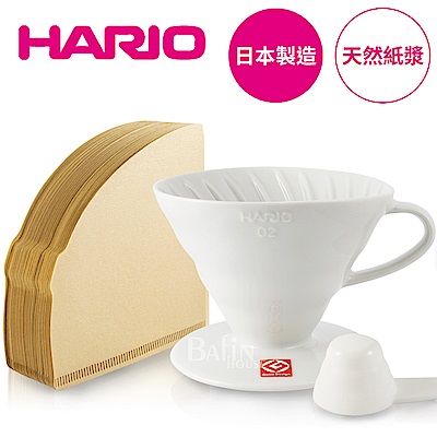 日本 HARIO 1-4人份 有田燒陶瓷濾杯+無漂白02濾紙100張