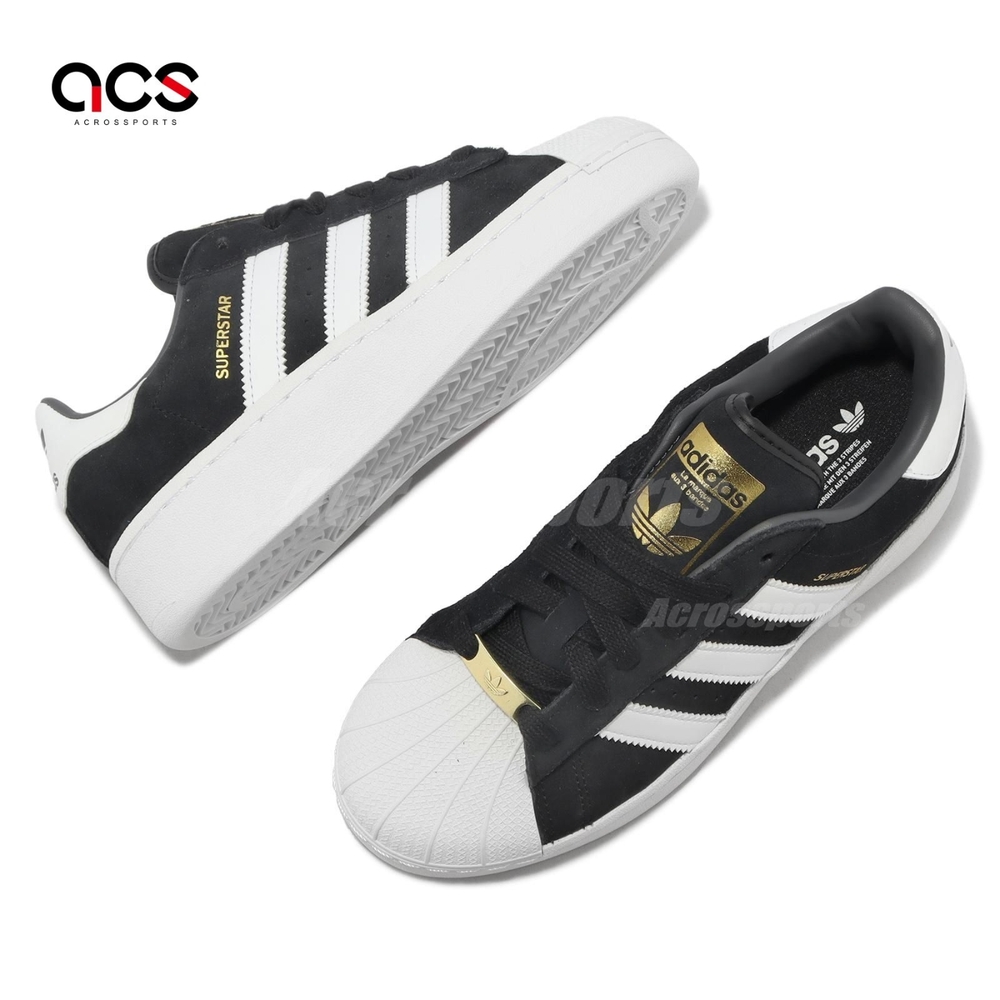 adidas 休閒鞋Superstar XLG 男鞋黑白金貝殼頭鋸齒三線三葉草愛迪達