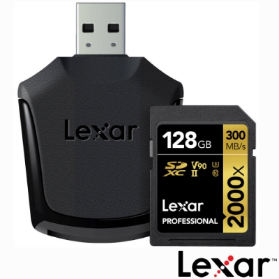 LEXAR 雷克沙 SD SDXC 128GB 2000X 高速卡 (公司貨) 附讀卡機