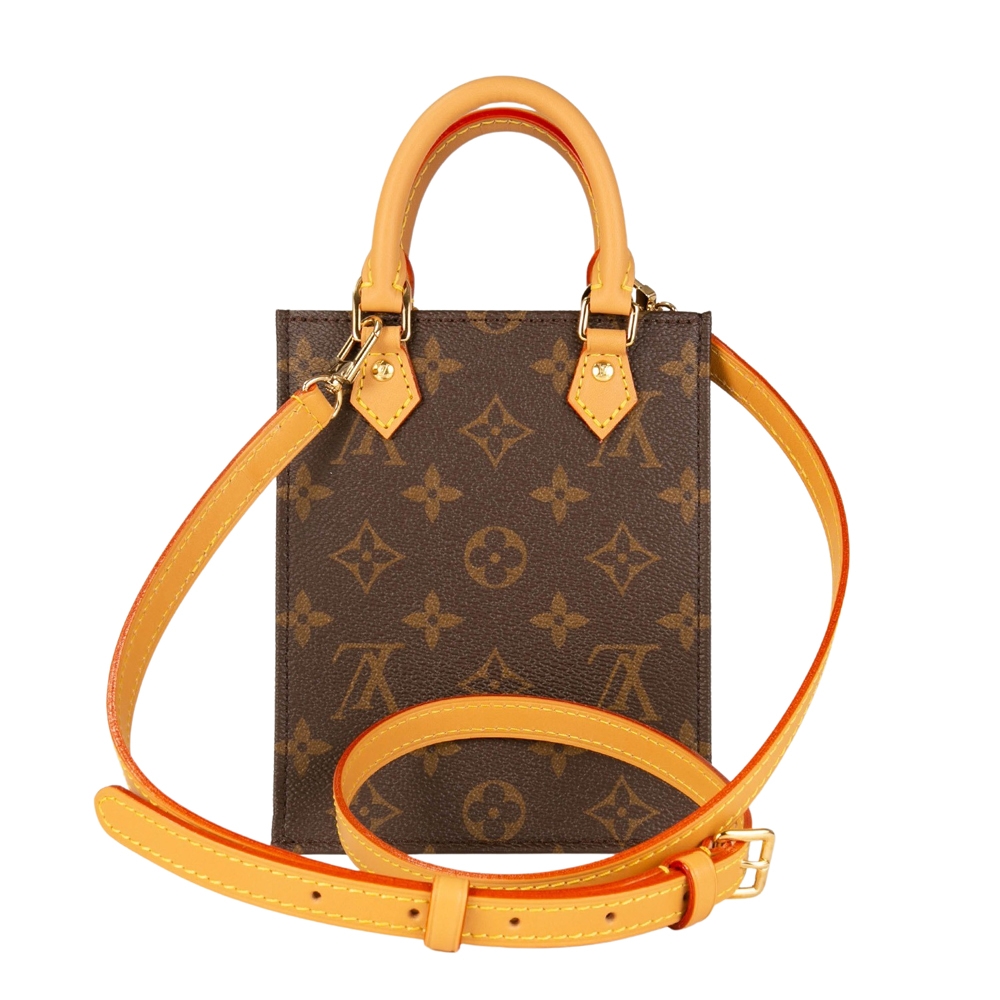 Authentic LOUIS VUITTON Monogram Petit sac plat M81295 Bag #M81