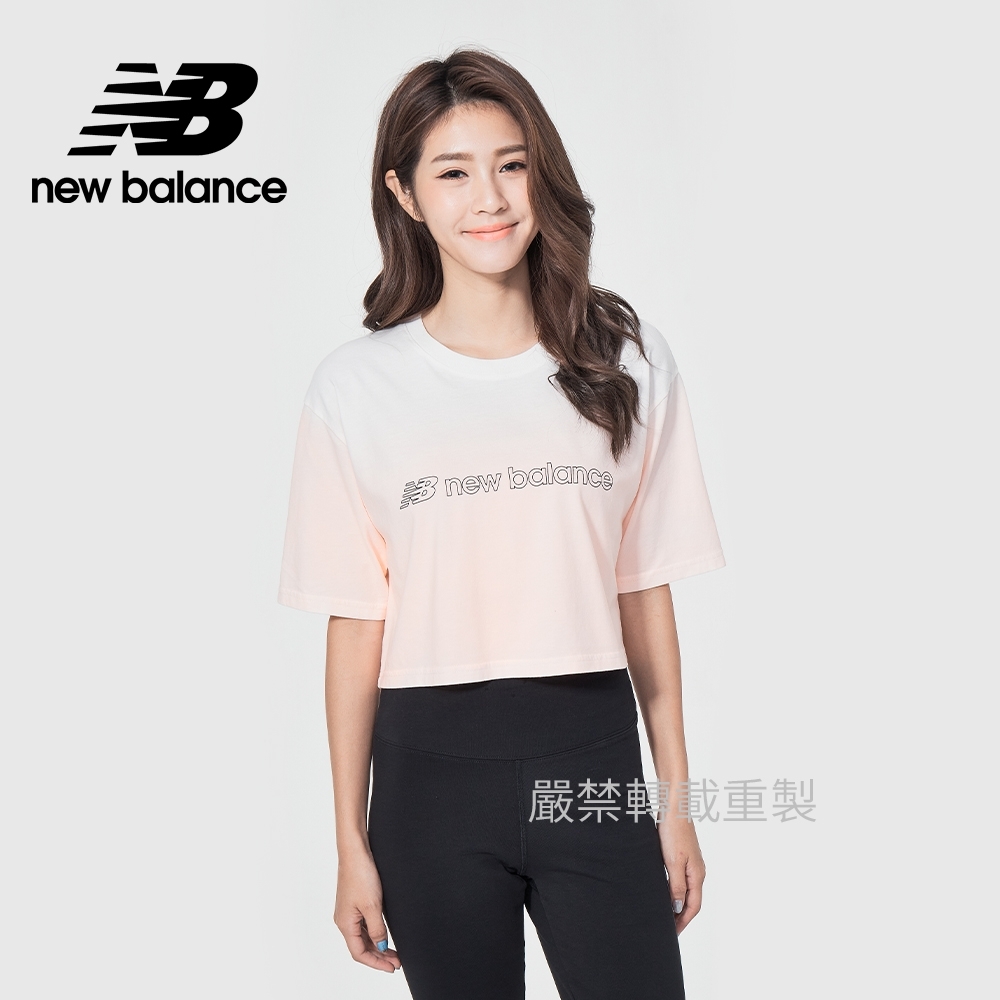 【New Balance】漸層短版短袖T_女性_粉橘_WT11536CDP