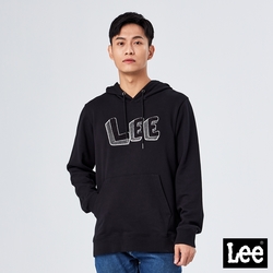 Lee 男款 立體Logo連帽大學T/厚T 黑