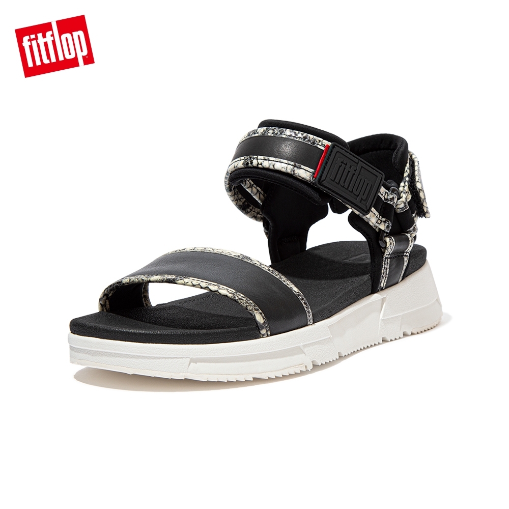 FitFlop HEDA SNAKE TRIM BACK-STRAP SANDALS 運動風後帶涼鞋 女(黑色/蛇紋)