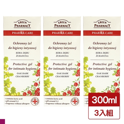 Green Pharmacy 蔓越莓水嫩護膚私密潔膚露300ml 3入組