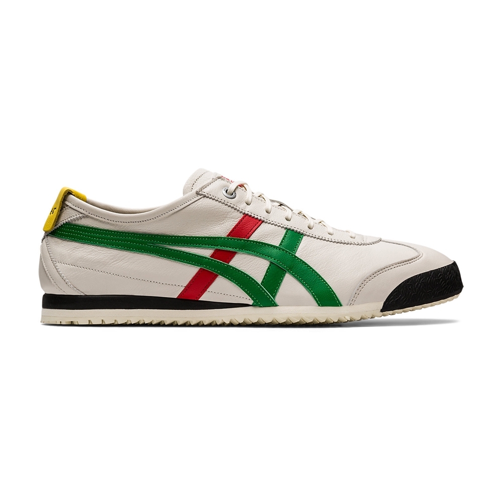 Onitsuka Tiger鬼塚虎-MEXICO 66 SD 休閒鞋 男女(米色底綠紅邊)1183A872-100