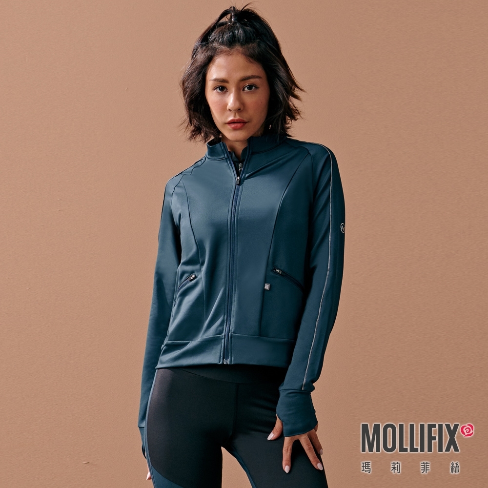 Mollifix 瑪莉菲絲 OUTLAST恆溫中層訓練外套 (藍綠)