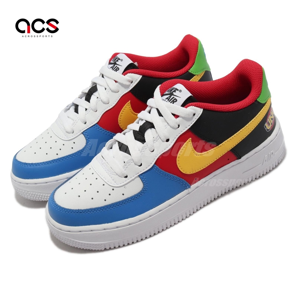 Nike 休閒鞋Air Force 1 Low QS 女鞋經典款桌遊UNO聯名皮革拼接穿搭彩