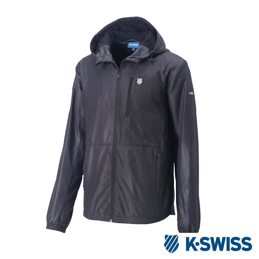 K-SWISS Solid Windbreaker F1刷毛風衣外套-女-黑