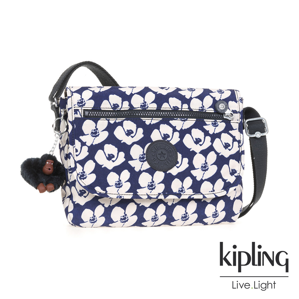 Kipling 斜背包 夏日時光花卉印花-小