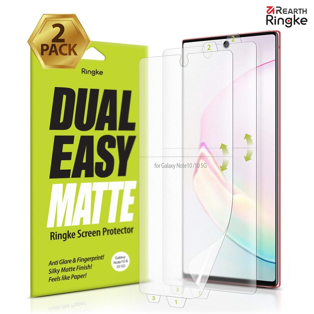 【Ringke】Note 10 [Dual Easy] 易安裝螢幕保護貼-霧面（2入）