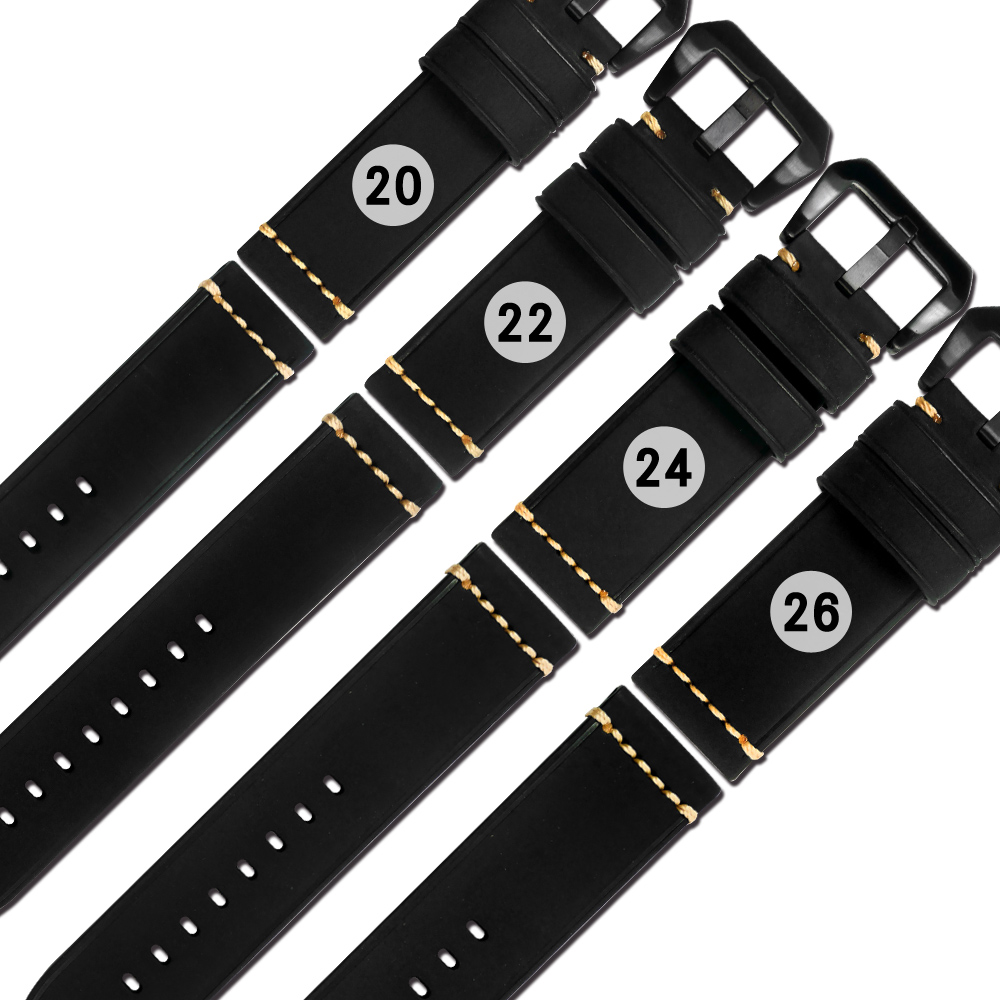 Watchband / 各品牌通用百搭款經典復刻厚實柔軟牛皮錶帶-黑色