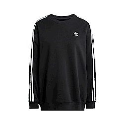 Adidas 3 S Crew OS IU2423 女 長袖 上衣 運動 休閒 經典 三葉草 復古 寬鬆 舒適 黑白