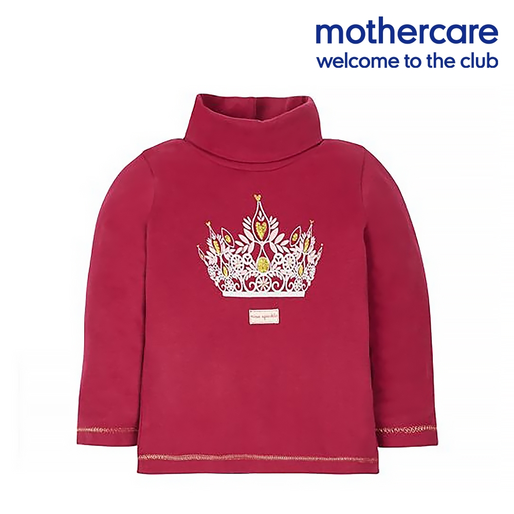 mothercare 專櫃童裝 花朵皇冠高領T恤-紅 (1歲)