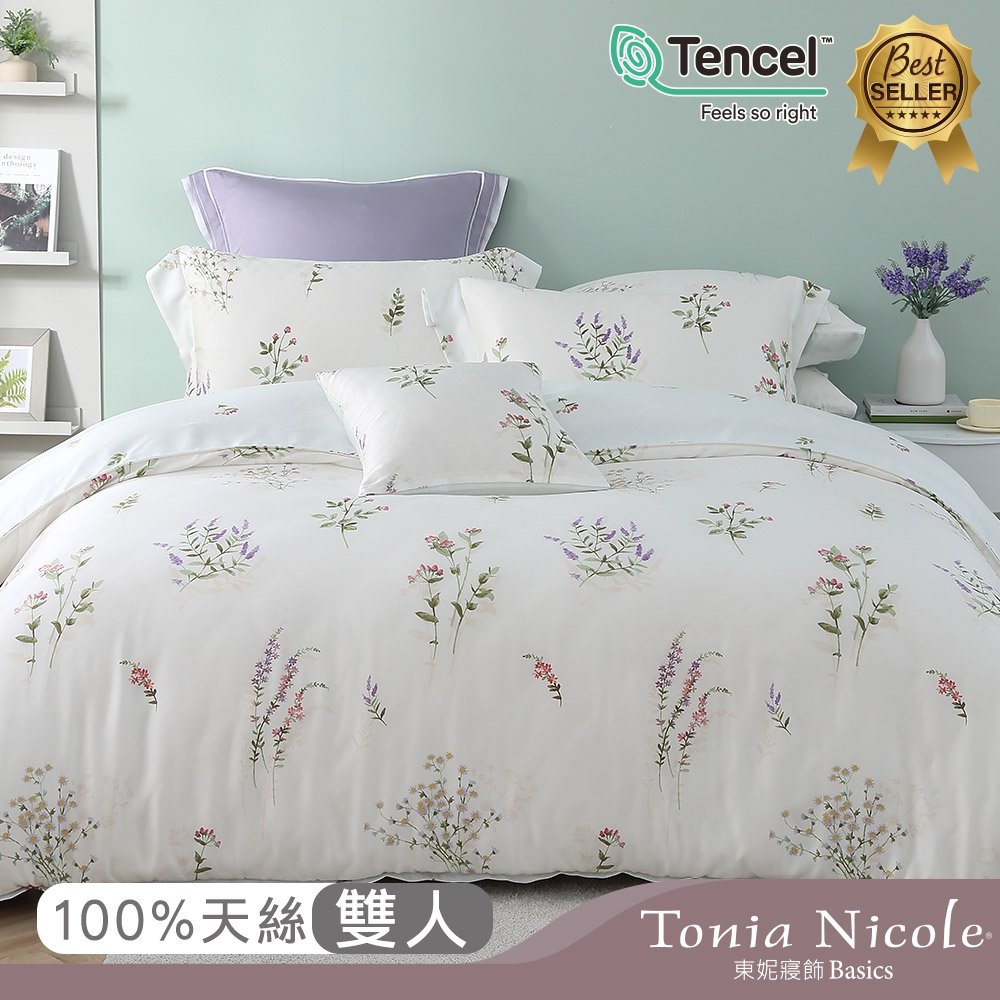 Tonia Nicole東妮寢飾 微曦花徑環保印染100%萊賽爾天絲兩用被床包組(雙人)