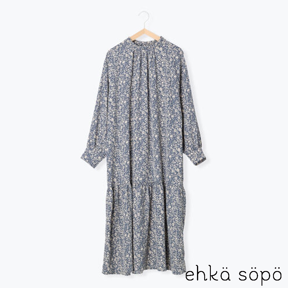 ehka sopo 古典花柄印花魚尾洋裝