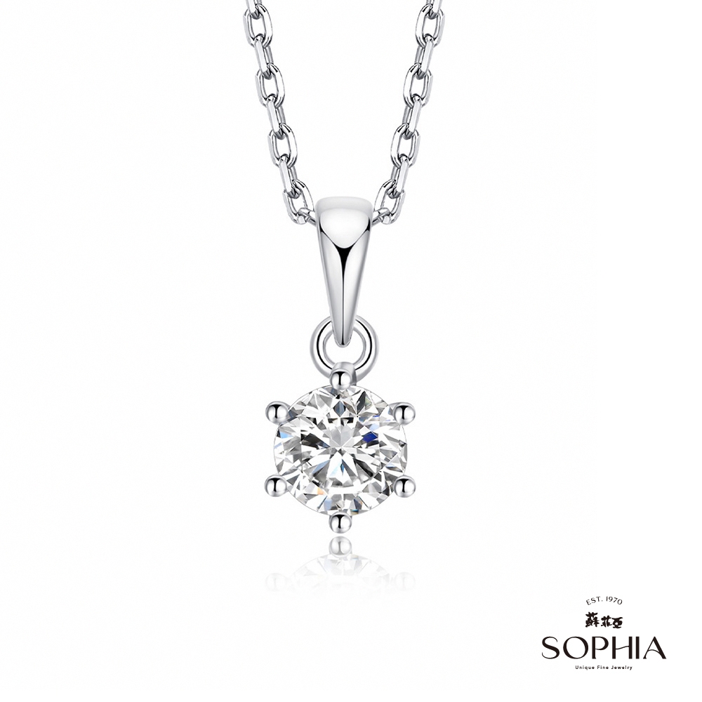 SOPHIA 蘇菲亞珠寶 - 經典六爪 50分 F/VS2 18K金 鑽石項墜