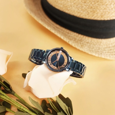 羅梵迪諾 Roven Dino / RD6097BUL / 鏤空設計 藍寶石水晶玻璃 不鏽鋼手錶-鍍藍/30mm