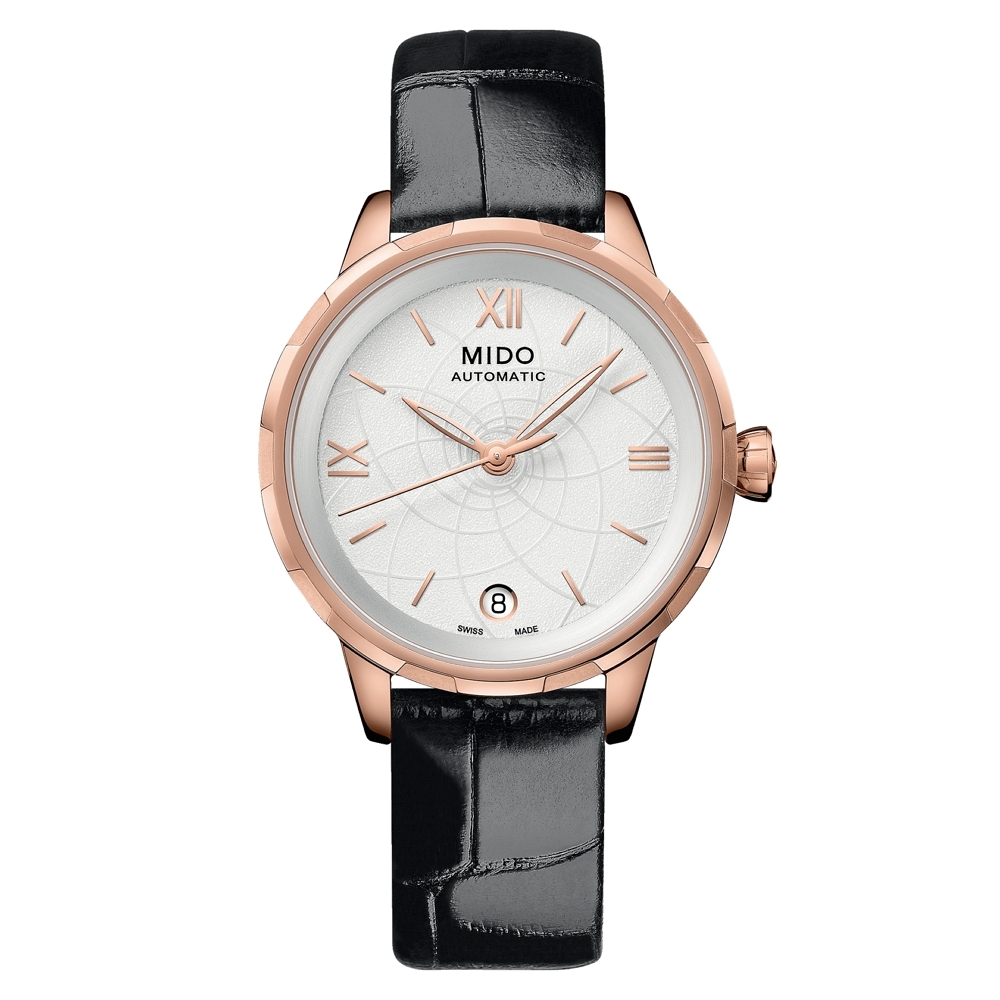 MIDO美度 官方授權經銷商M3 RAINFLOWER花雨系列 玫瑰金機械腕錶 34mm/ M0432073601800