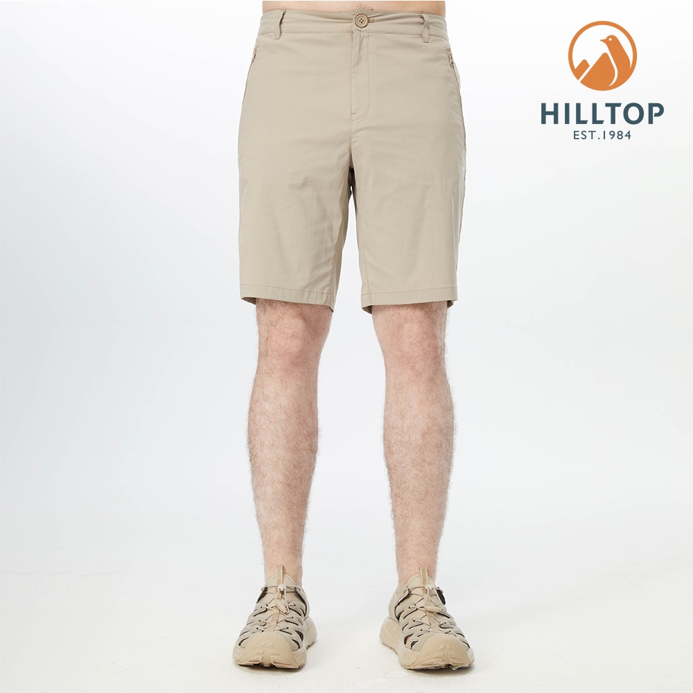 Hilltop 山頂鳥 Expedition Summer 男款吸濕快乾抗UV彈性戶外休閒短褲 PS09XM80 卡其